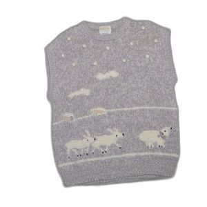 Jantzen 1960s Handknitted Bear Snow Elk Deer Pullover Sweater Vest